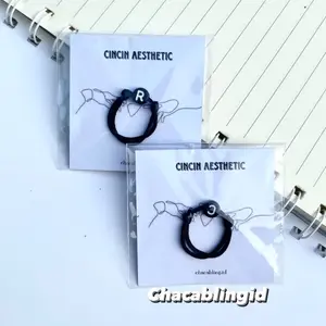 (Isi 1) Cincin huruf tali inisial alfabet murah