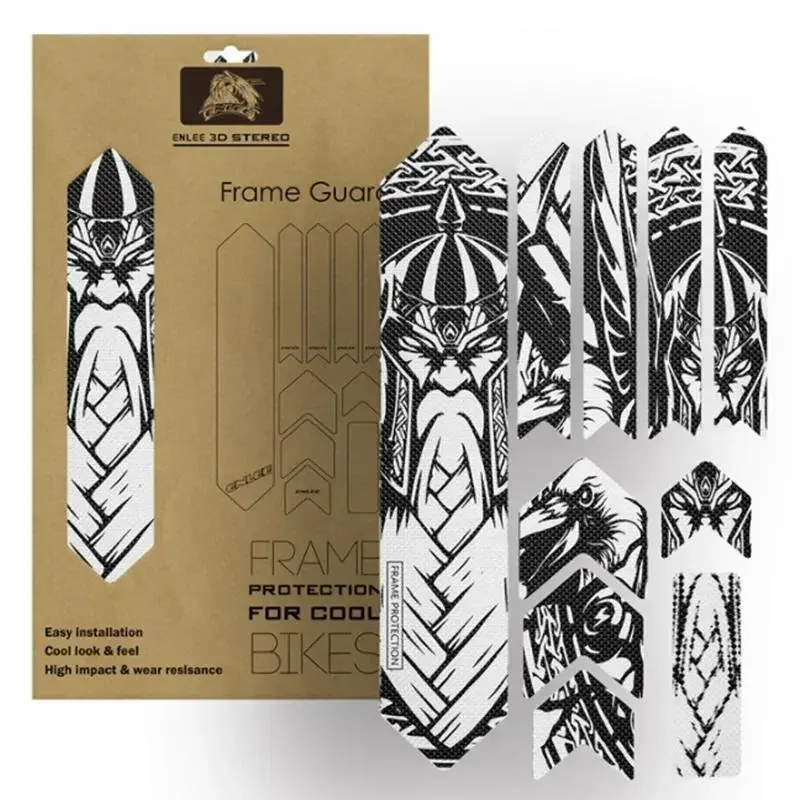 Removeable Bicycle Stickers Road Bicycle Paster Guard Cover 3D MTB Mountain Bike Scratch-Resistant Protect Frame Protector Trifold Multi-Function