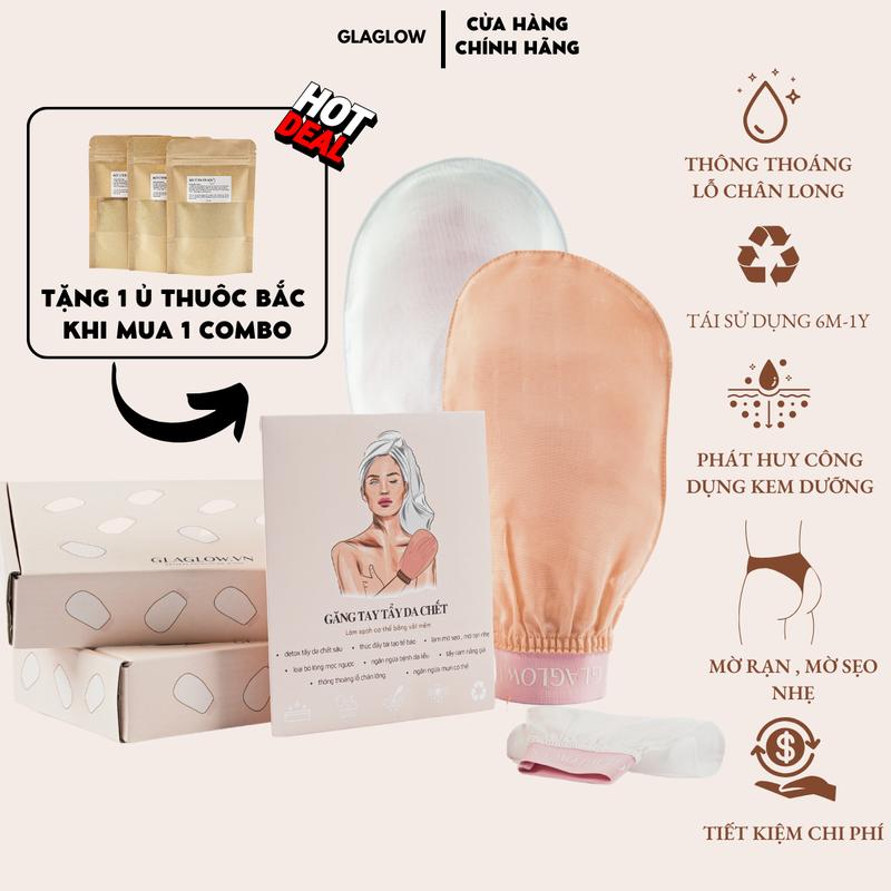 [THƯỜNG] Găng Tay Tắm Tẩy Da Chết GLAGLOW Cao Cấp size Nữ ( SINCE 2021 )