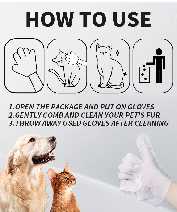 Product Introduction of Pet Grooming Glove Wipes,6gloves/pack  Extra Thick Pet Training Pads   Super Absorbent Puppy Pee Pads   Leak-Proof Disposable Dog Cat Urine Pad 15