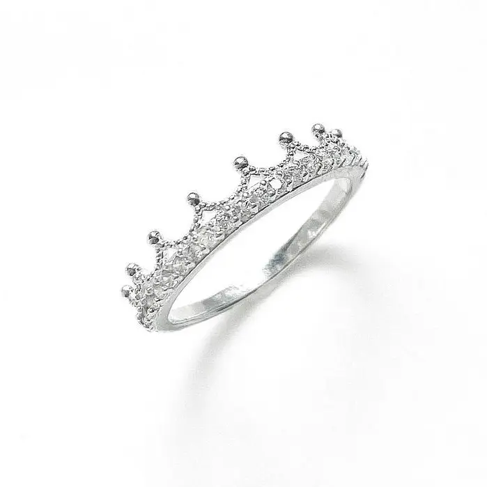 Nhẫn vương miện đính đá cao cấp - TUNA SILVER 2