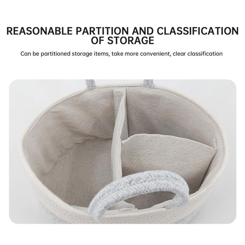 Multifunctional Travel Out Portable Mommy Bag Cotton Rope Diaper Bag Diaper Storage Bag Baby Diaper Storage Basket 5