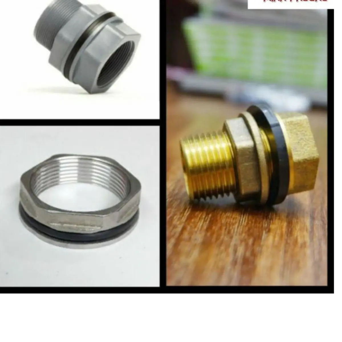Ốc Ren Bồn Nước,đủ size Inox, Đồng, Nhựa phi 21, 27, 34, 42, 49
