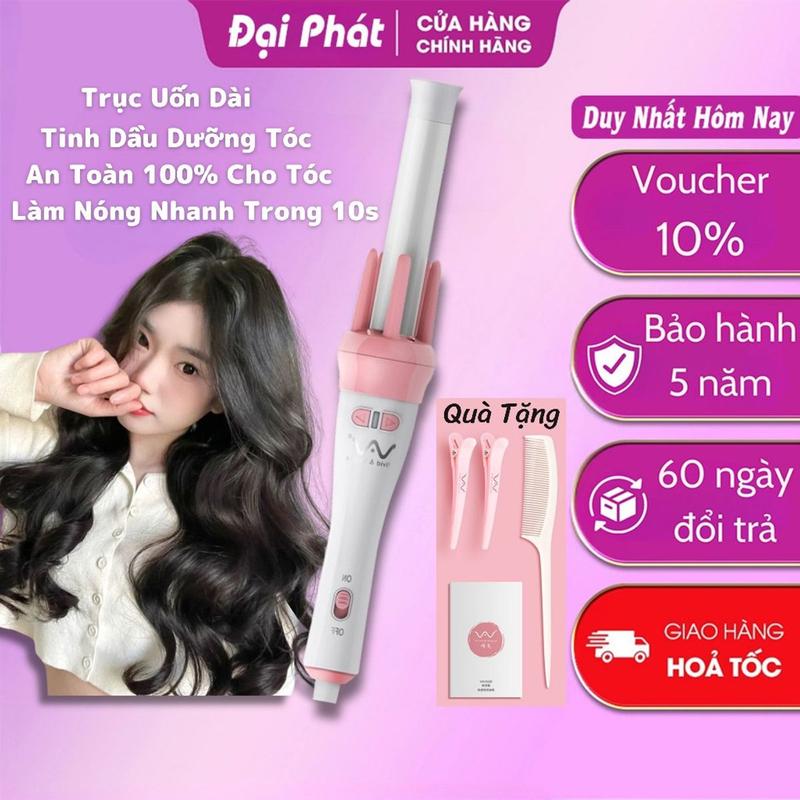  Máy Uốn Xoăn Xoay Tự Động 360 Vivid & Vogue - Gậy Uốn Tóc Tự Động Làm Xoăn Cực Nhanh Trục Uốn 28mm Máy Uốn Tóc Nữ 