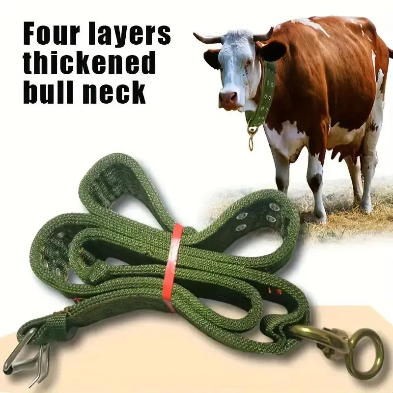 Four Layers Thickened Cow Neck Yoke, 1 Set Durable Canvas Collar with Rope and Bolt, Farm Animal & Poultry Supplies 6