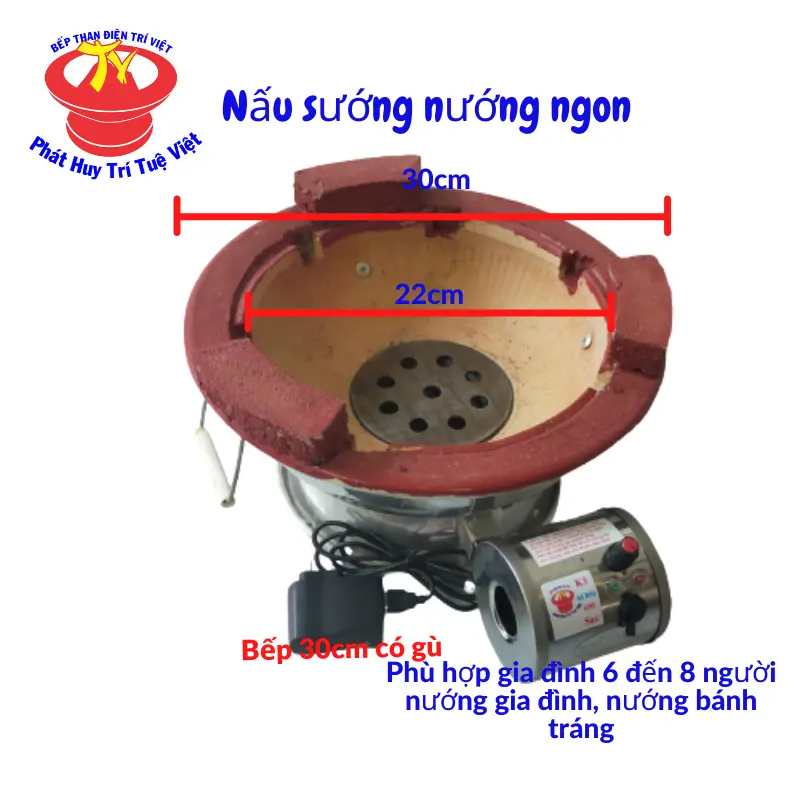 size 30cm đầy đủ ko vỉ nướng dành cho gia đình 5 7 ng sử dụng 1