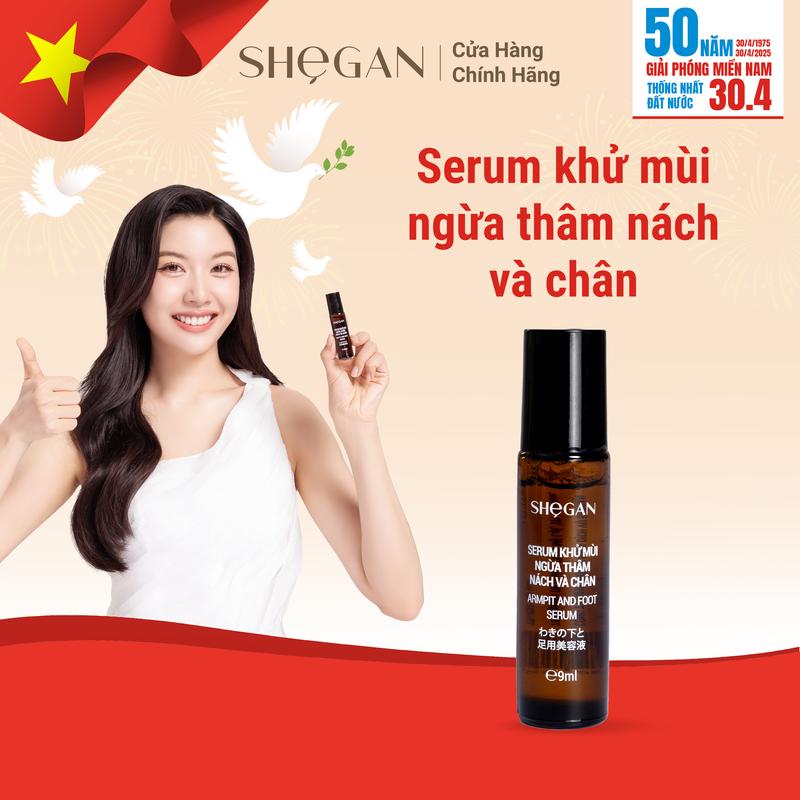 Serum Khử Mùi Ngừa Thâm Nách và Chân SHeGAN 9ml - Hỗ Trợ Dưỡng Sáng Vùng Da Dưới Cánh Tay, Khử Mùi Mồ hôi, Dưỡng Ẩm, Nam Nữ, Mẹ bầu Mẹ Sau Sinh