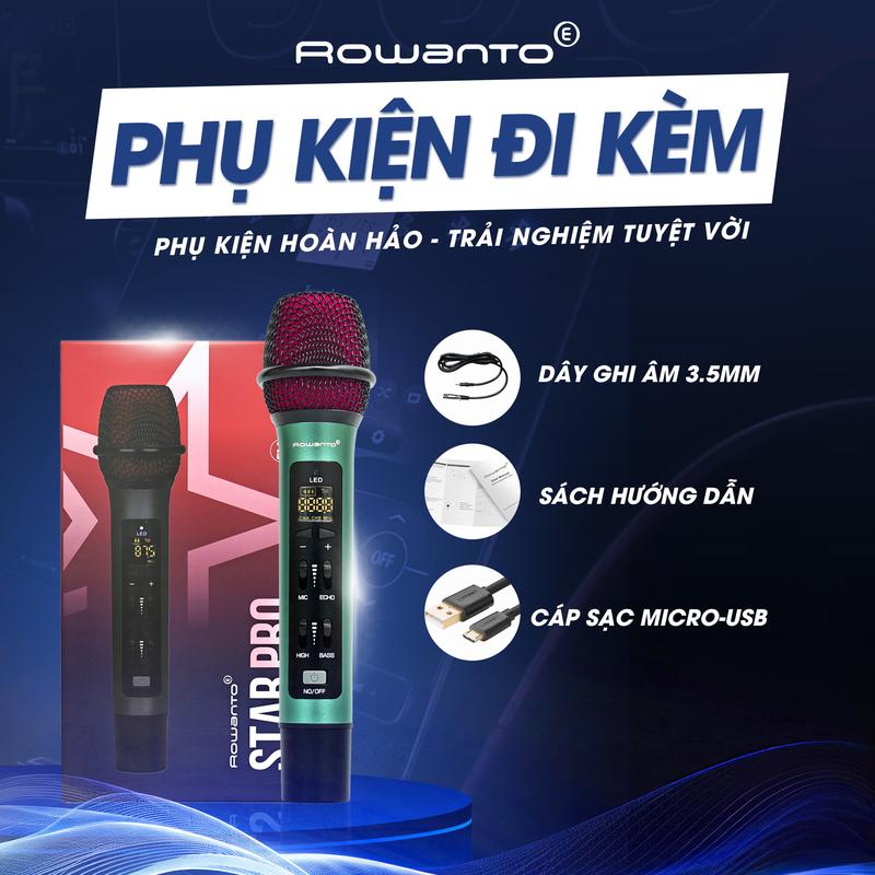 Mic Karaoke Trên Xe Hơi Rowanto Star Pro - Mic Hát Karaoke Không Dây Đa Năng - Công nghệ cải tiến ấm thanh đỉnh cao, chống hút, dung lượng pin lớn - [Bảo hành Chính hãng 12 tháng] 8