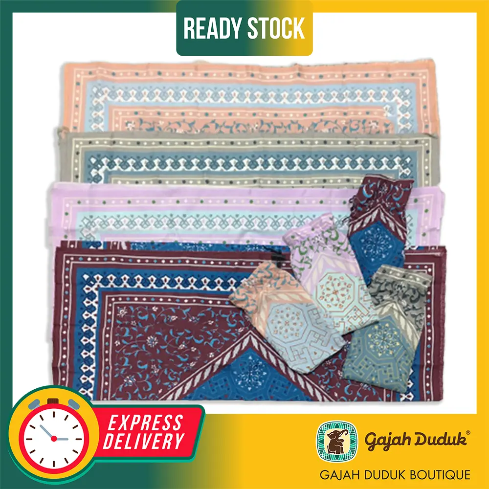 Sejadah Travel Modern Nipis Corak Cotton Polyster High Kualiti dengan Percuma Pouch Bag