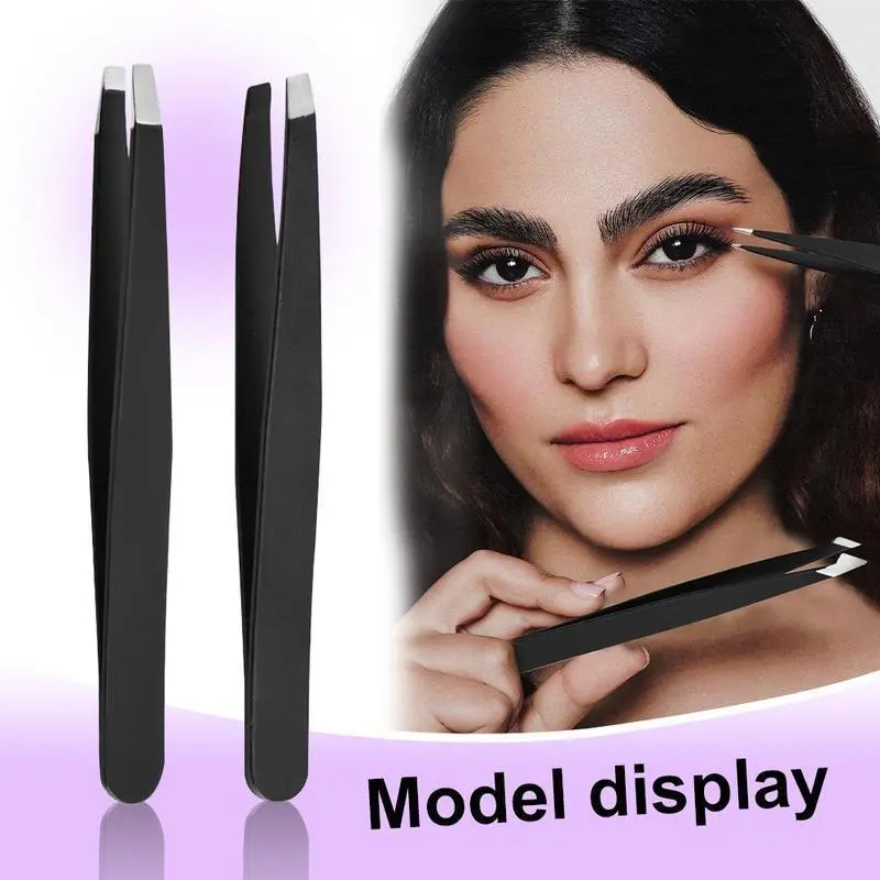 Eyebrow Tweezers Set, 4 Counts Professional Stainless Steel Precise Eyebrow Tweezers, Facial Hair Removal Tool Set, Makeup Tools for Women, Cosmetic 5