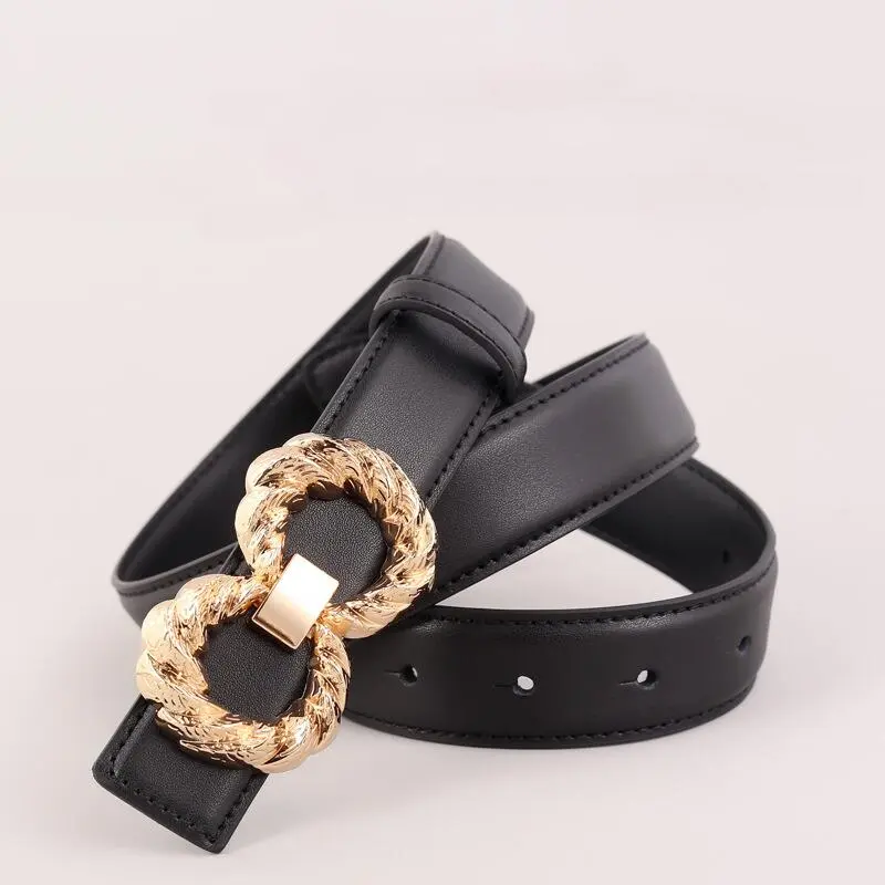 New Women's Head Layer Cowhide Fashion Versatile Decoration with Suit Jeans Belt
