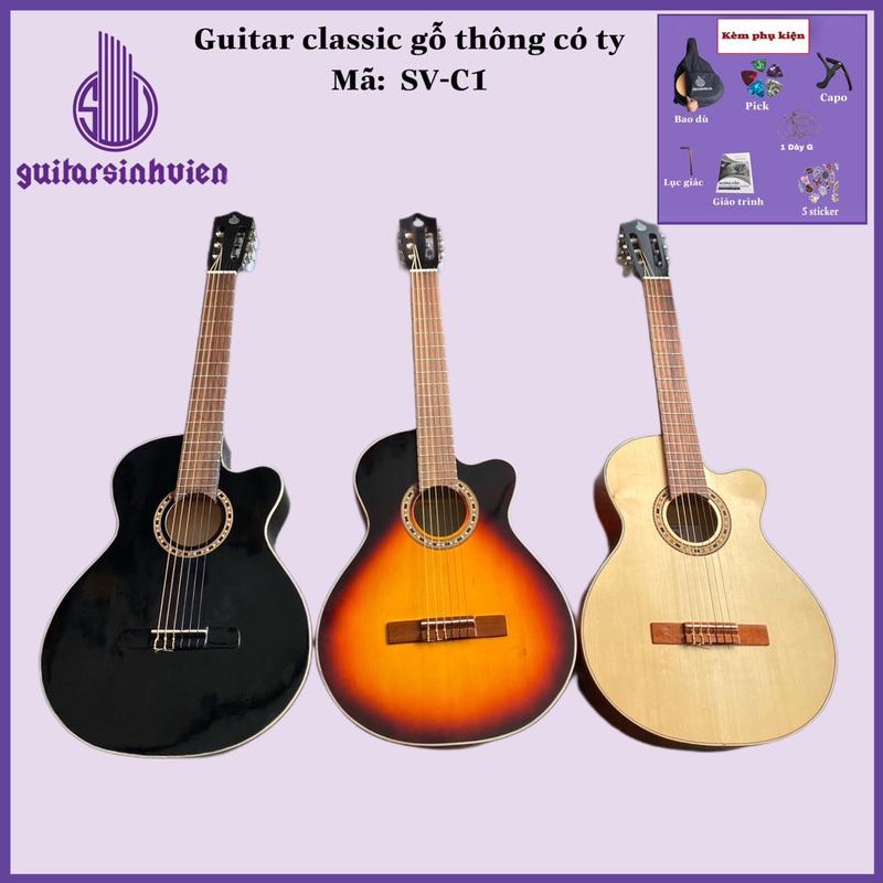  Đàn guitar classic SV-C1 có ty chỉnh bấm nhẹ tay - Kèm 7 phụ kiện 