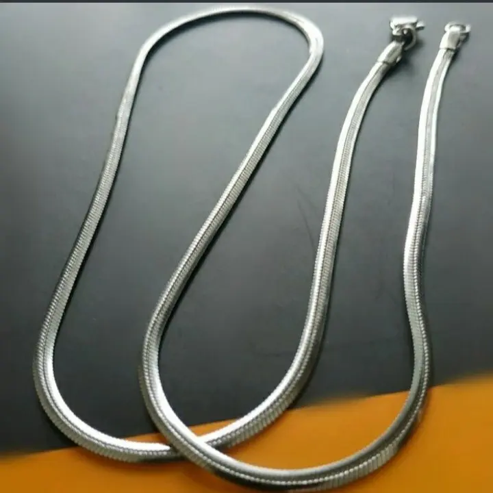 bisa bayar di tempat kalung ular titanium pria kb 35-silver M terbaru dan termurah 3