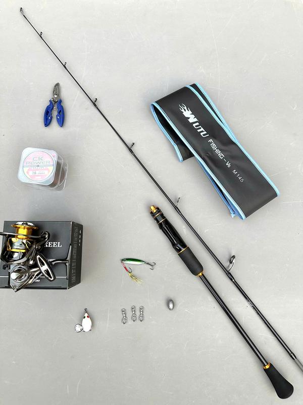 Combo Câu Đa Năng Cần WuTu Fishing - V6 Máy CJ Có Kháng Mặn Kèm Phụ Kiện - V6