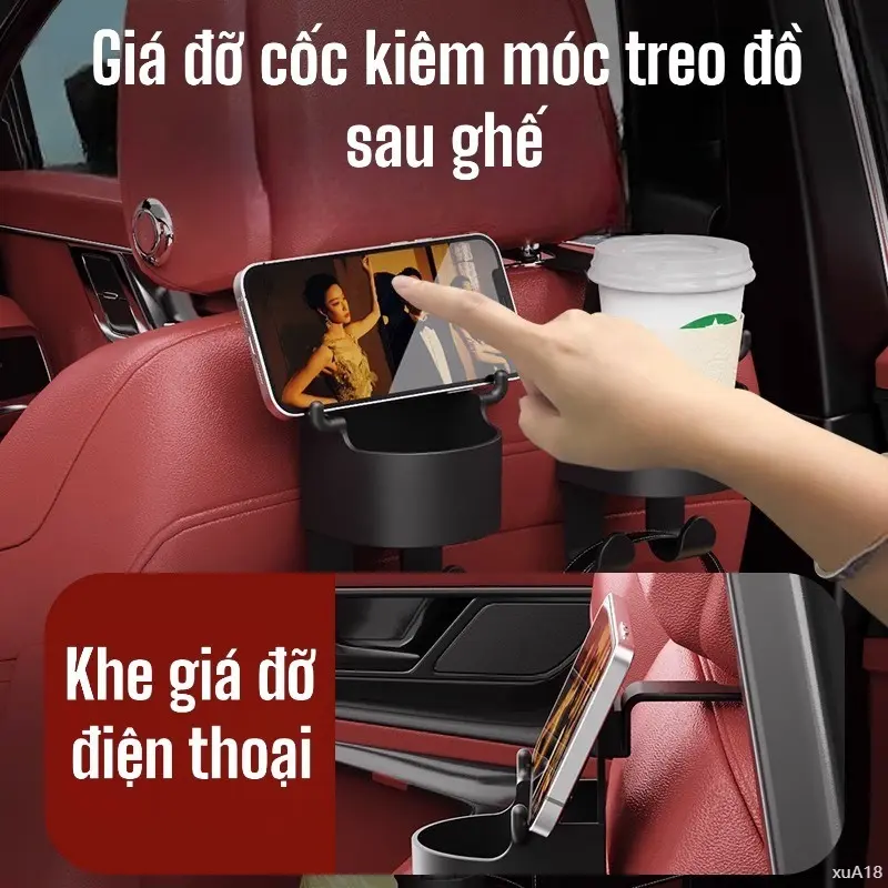 Bộ 1/2 Móc Treo Cốc Nước Gắn Ghế Sau Xe Hơi Tiện Dụng Giá Đỡ 1