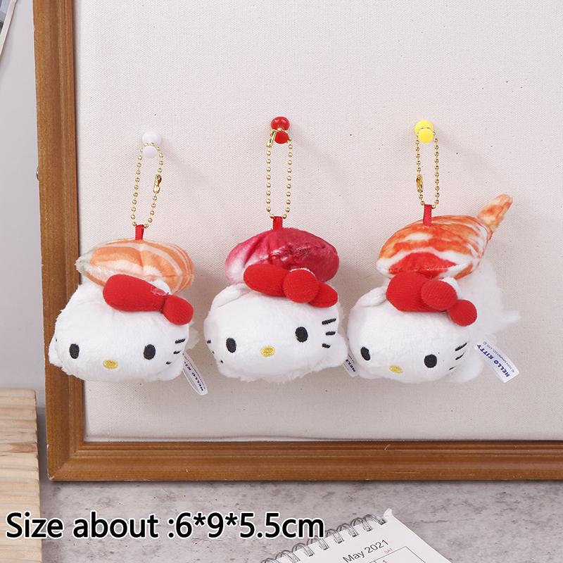 Product Introduction of Japanese Sanrio Sushi Hello Kitty Kawaii Pendant Keychain Bag Decorative Doll Ornaments Figure Children'S Toys Birthday Gift 25
