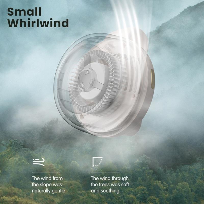 Product Introduction of Outdoor Cooling Hanging Waist LazysFan Quiet Adjustable Mini 900mAh USB Rechargeable Portable Fan Whirlwinds Clip-On Fan 7
