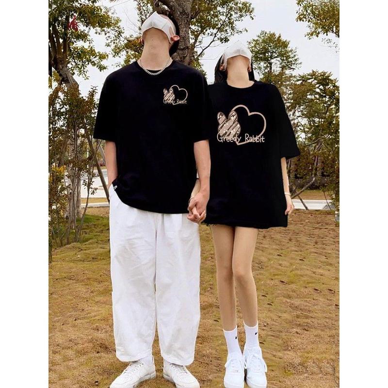 Áo Thun Polyester Cho Cặp Đôi, Thời Trang Nóng Bỏng, Quần Áo Hợp Thời Trang Mùa Hè, Đơn Giản, Kỳ Nghỉ, Ngọt Ngào, Du Lịch, Giải Trí, Tiệc Tùng, Bộ Đồ Cặp Đôi