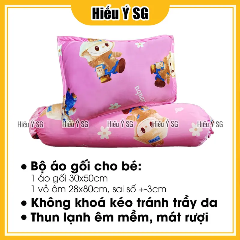 Combo áo gối nằm + áo gối ôm thun lạnh cho bé Hiếu Ý mềm mát, an toàn cho da nhạy cảm 1