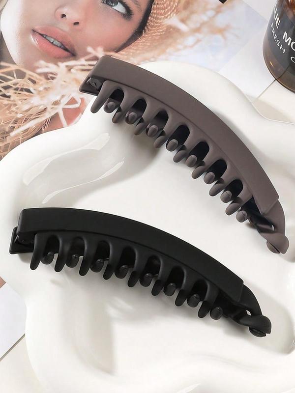 Solid Color Banana Clip Hair, Hair Accessories for Girls, Casual Versatile Claw for Women, Minimalist Headwear Suitable for Thick Hair, 2024 Summer Fashion Hair Accessories for Party, Daily Clothing Decor 0