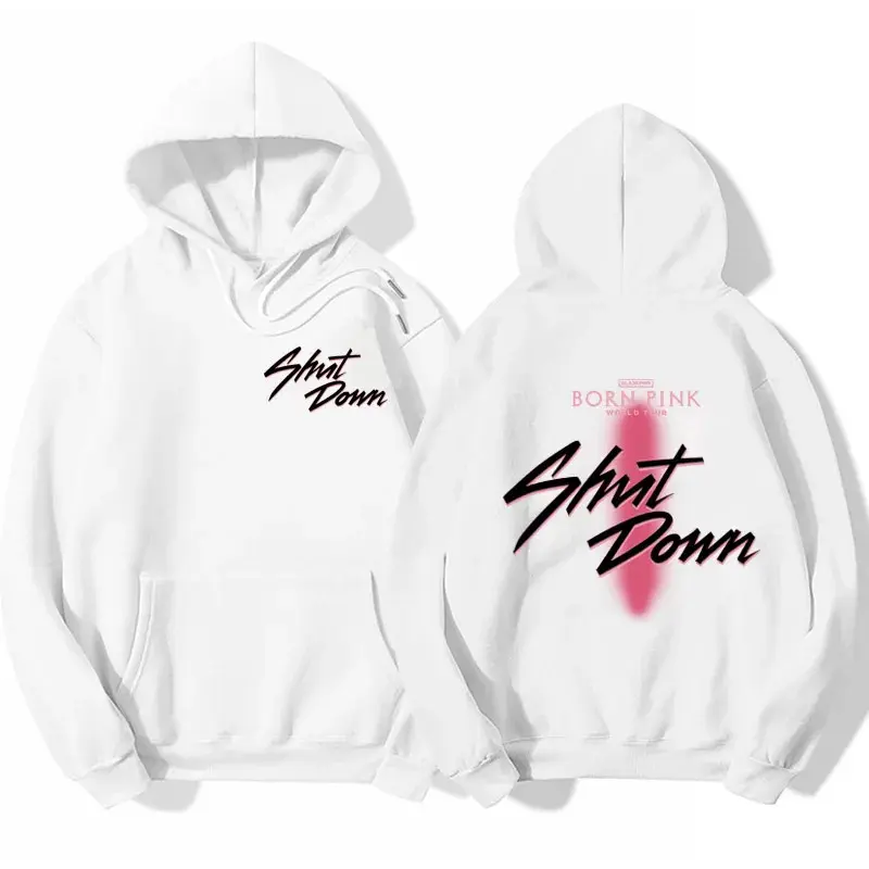 Áo Hoodie Kpop, Shut Down, Vui Nhộn Cho Học Sinh, Có Jisoo, Lisa, Rose Và Jennie, Tay Áo Loog, Thích Hợp Cho Nam Và Nữ, Ấm Áp Mùa Đông, Xu Hướng Thời Trang, Áo Nỉ Quà Tặng Menswear áo  wxrdie