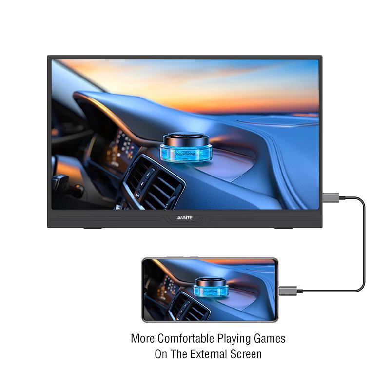Product Introduction of ANMITE 15.6 Inch Portable Monitor, 1080P HDR 16:9 Monitor, Desktop & Laptop Components for XBox PS5 5 Switch Phone Computer Laptop Extension 16