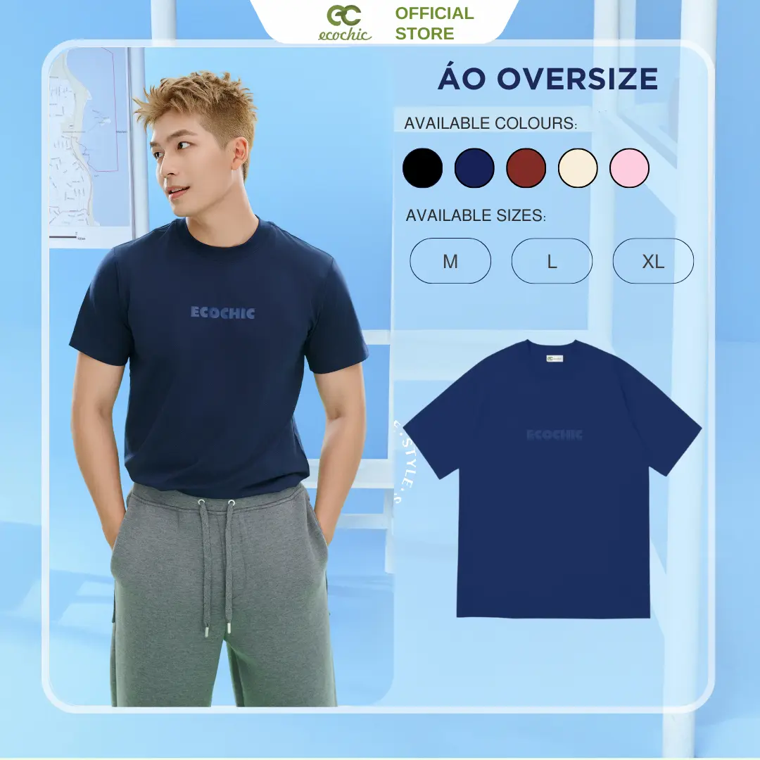 Áo Phông Basic ECOCHIC B081 Local Brand Chính Hãng Unisex Form Vừa Premium Cotton Cổ Tròn Nhiều Màu Nữ Top