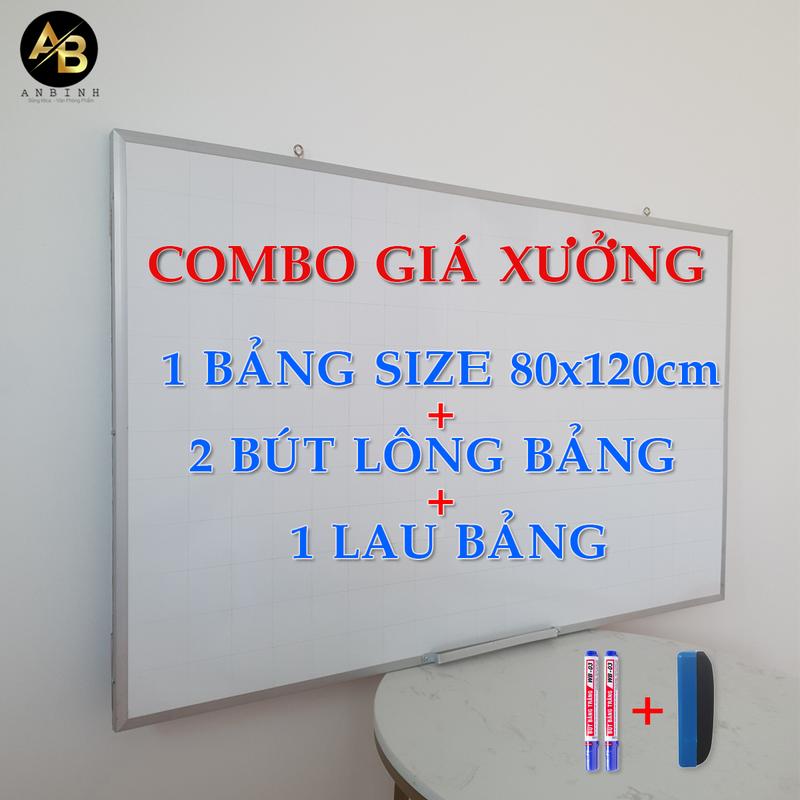 COMBO GIÁ XƯỞNG 1 BẢNG VIẾT BÚT LÔNG SIZE 80x120cm + 2 BÚT LÔNG BẢNG + 1 LAU BẢNG - Bảng trắng mica viết bút lông treo tường