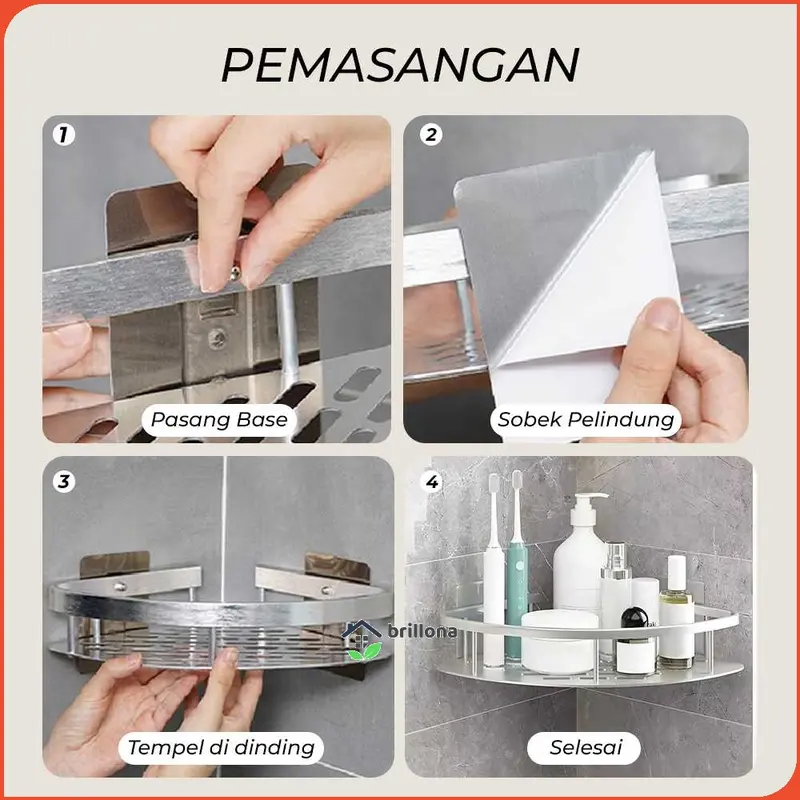RGR Rak Gantungan Sudut Dinding Kamar Mandi Corner Shelf - RG2A 6