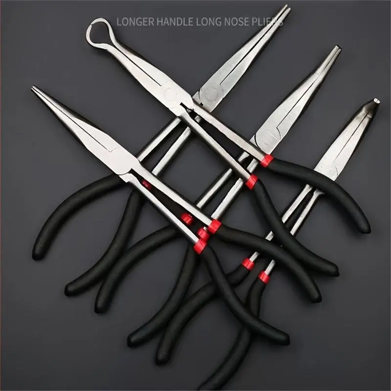 Long Nose Pliers Set, Industrial Use Extended Long Nose Pliers, Curved Nose Long Nose Pliers, Rugged and Durable Pliers Set 3