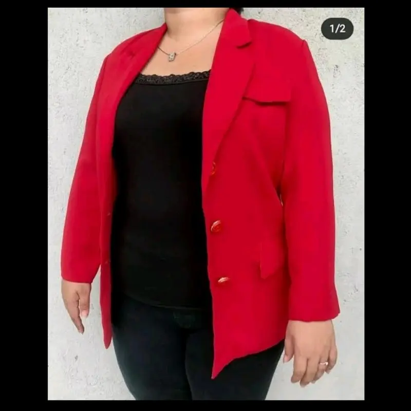 Blezer jumbo merah cabe wanita 1