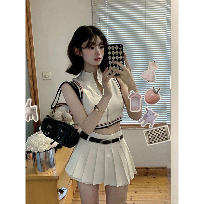 Bộ Đồ Thể Thao Thường Ngày Hàng Mới Về Mùa Hè, Bộ Hai Mảnh, Áo Ngắn Và Bộ Đồ Ngắn Cho Nữ, Cỡ Nhỏ, Dễ Thương Và Gợi Cảm, Thích Hợp Cho Các Hoạt Động Thể Thao, Bộ Sưu Tập Cô Gái Nóng Bỏng, 2024 2