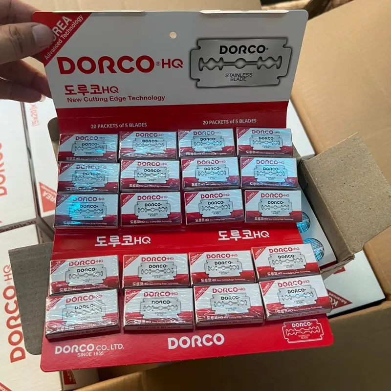 Lưỡi lam Dorco vỏ màu đỏ hộp 1000 lưỡi 1