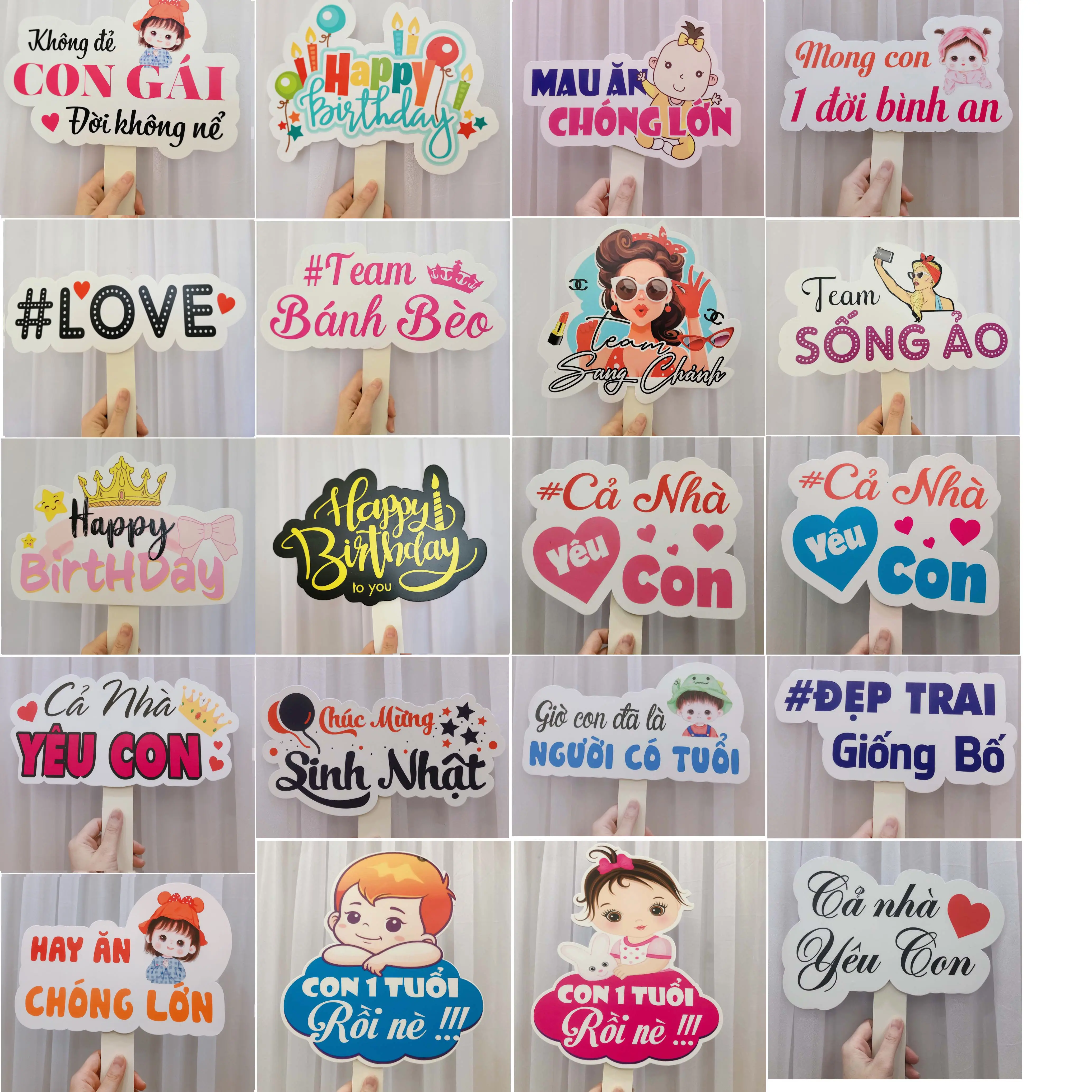 Hastag sinh nhật, đầy tháng cầm tay chụp ảnh