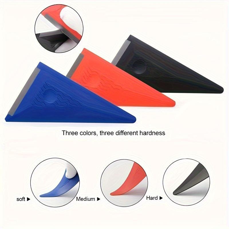 Car Film Scraper, 3 Counts/set Car Film Scraper Tool, Triangle Soft Scraper, Invisible Car Clothes Scraper, Multifunctional Scraper Tool for Car Film 2