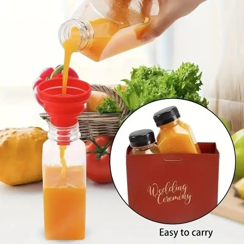 Clear Plastic Juice Bottle, Leakproof Drinking Bottle for Juice, Milk, Smoothie, Portable Drinking Bottle for Home Office School Daily Use, Summer for Gift Organiser Tin 3