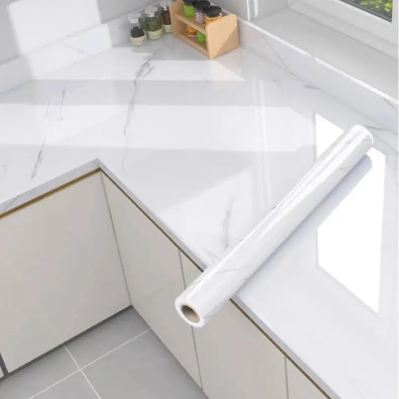 Giấy dán bếp vân đá tráng bạc chịu nhiệt, chống bám dầu mỡ - Cuộn dài 3m khổ 60cm Decor  bếp, Decal bếp 1