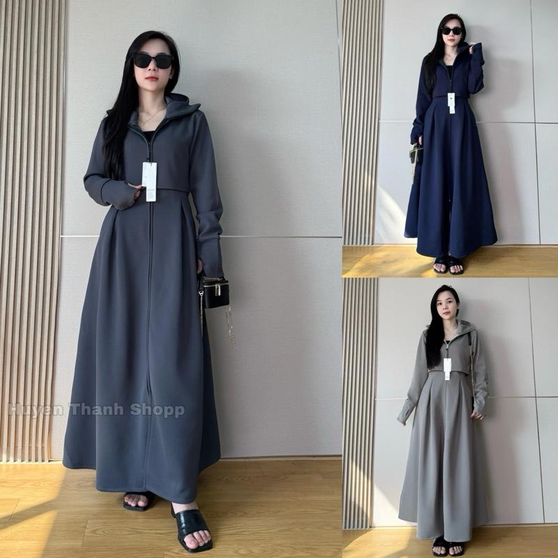 Áo chống nắng toàn thân hai lớp lót su thông hơi. Thân trên, tay áo và váy dưới hai lớp, lót thông hơi tản nhiệt thấm hút mồ hôi nữ