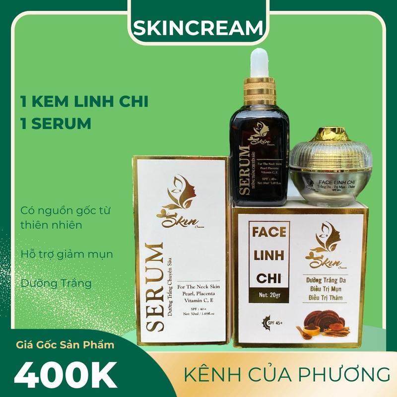 COMBO KEM LINH CHI 20g  + SERUM 50ml ( 2sản phẩm) Kem chấm mụn Nữ Women Skincare Cho Bé Làm Đẹp Da Chăm Sóc Da Chăm Sóc Da Làm Đẹp Da Làm Đẹp Da Dưỡng Ẩm Da Son