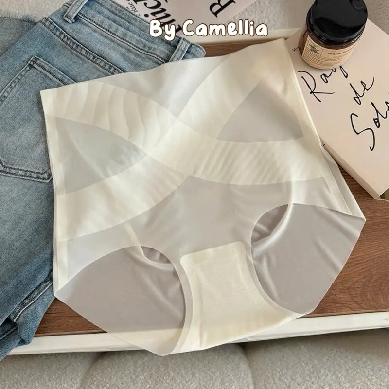 ￼Quần lót su gen bụng định hình eo thon - Quần lót su trơn không viền cạp cao By Camellia QL89 3