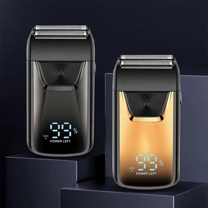 Three Speed Adjustable Electric Shaver, Rechargeable Electric Razor with Intelligent Digital Display, Professional Beard Trimmer for Men, Winter Gift 0