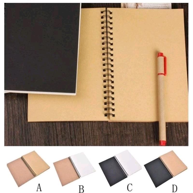 (DTS) Buku Sketsa A6 A5 Sketchbook Isi 50 Lembar 100 Halaman Jilid Spiral Cover Vintage Paper Stationery 2