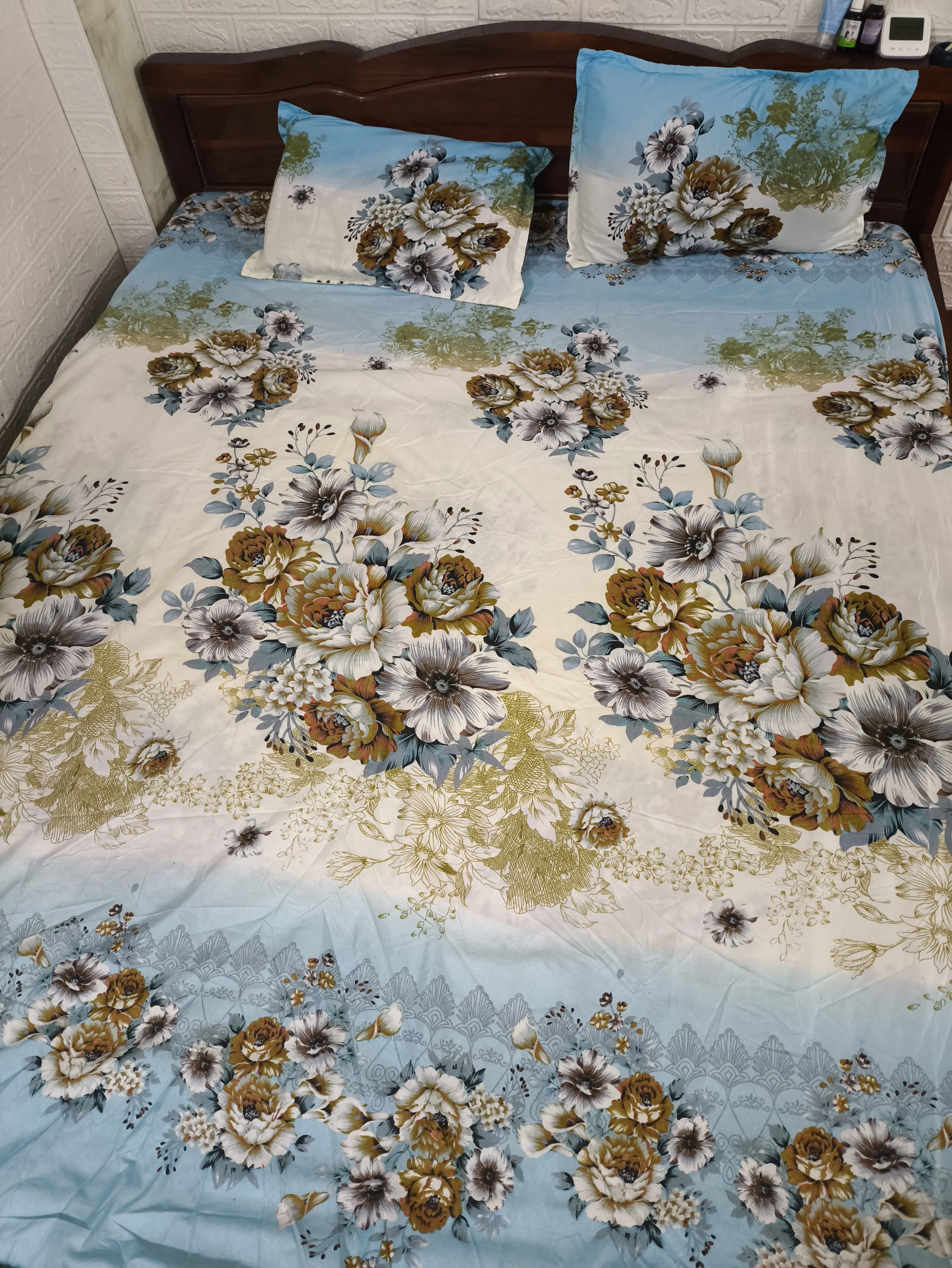 BỘ GA GIƯỜNG (DRAP) KÈM 2 VỎ GỐI (xanh, hồng, vàng nắng)
