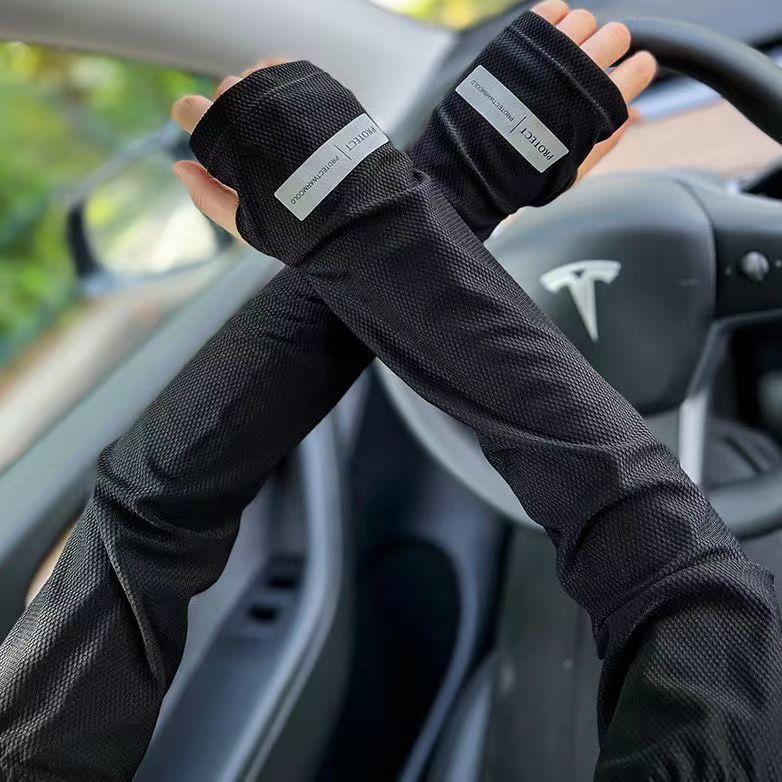 Tay Áo Băng Chống Nắng, Dành Cho Phụ Nữ Vào Mùa Hè, Thích Hợp Để Đạp Xe, Chống Tia UV Ngoài Trời, Làm Bằng Lụa Lạnh, Bảo Vệ Cánh Tay, Chống Trượt, Thích Hợp Cho Nam Và Nữ 6