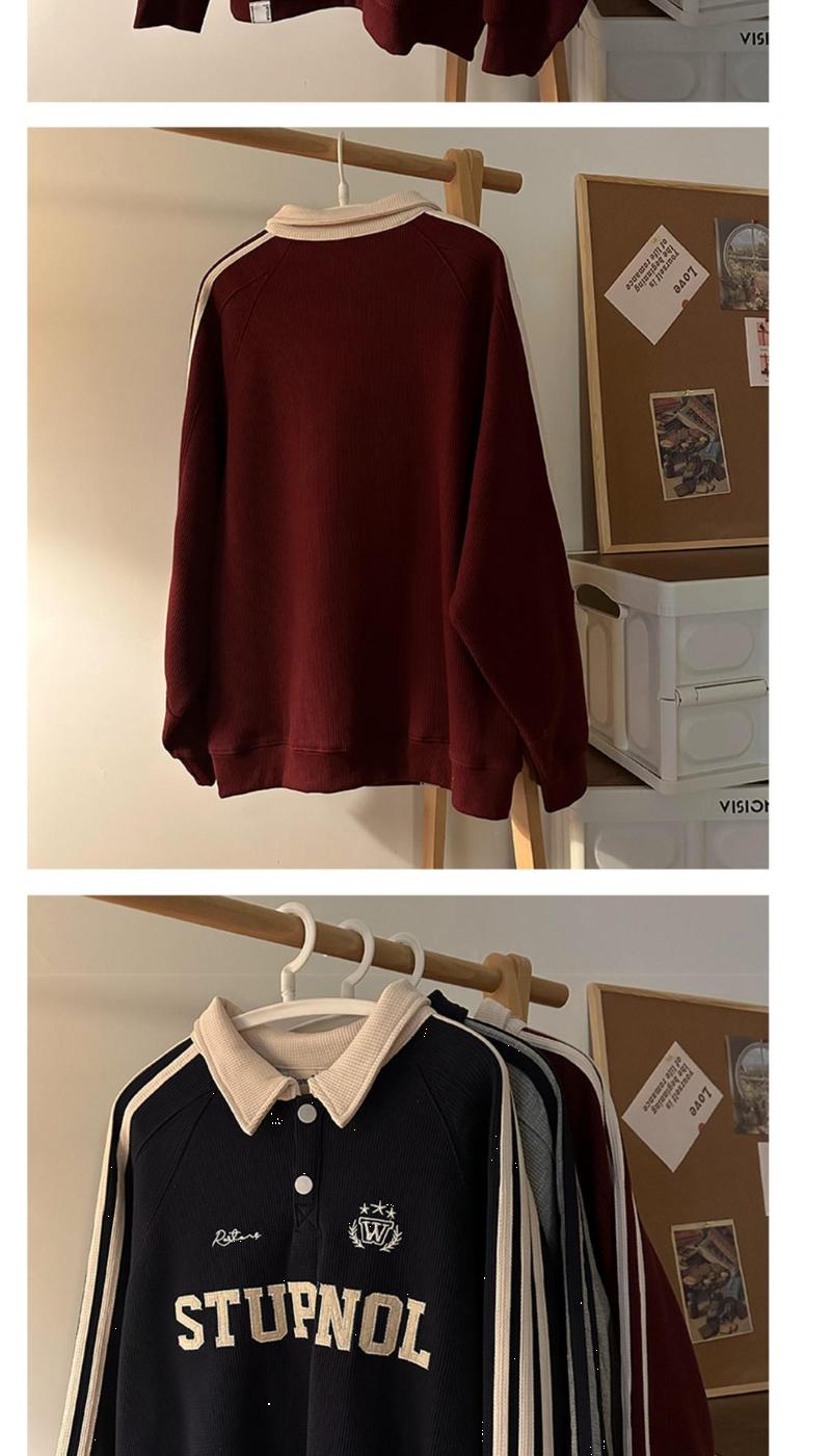 Product Introduction of Áo Polo Phong Cách Preppy Mỹ, Hàng Mới Về Năm 2024, Thiết Kế Sọc Và Màu Tương Phản, Chắp Vá, Dành Cho Nam Và Nữ, Dáng Rộng Vừa Vặn, Dài Tay, Áo Mặc Bên Trong Cơ Sở, Thời Trang Menswear Shirt 7