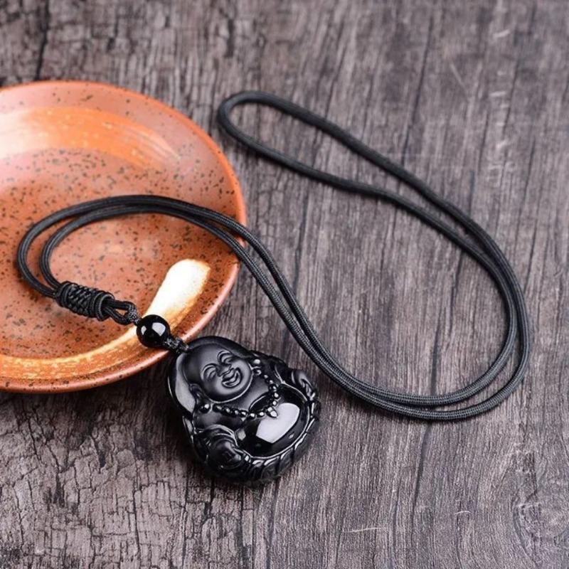 Product Introduction of Mặt Dây Chuyền Hình Phật, Chất Liệu Obsidian Tự Nhiên, Thiết Kế Đơn Giản Và Dễ Phối Đồ Thời Trang Và Tươi Mới, Thích Hợp Sử Dụng Hàng Ngày Và Đi Chơi, Đa Năng 2