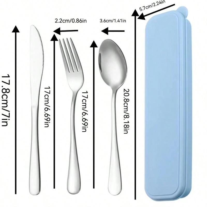 Product Introduction of C&S    Portable Stainless Steel Travel Tableware Set with Storage Box - Chopsticks, Fork, Spoon, Knife, Ideal for Camping, Kitchen Use and as a Christmas Gift 7