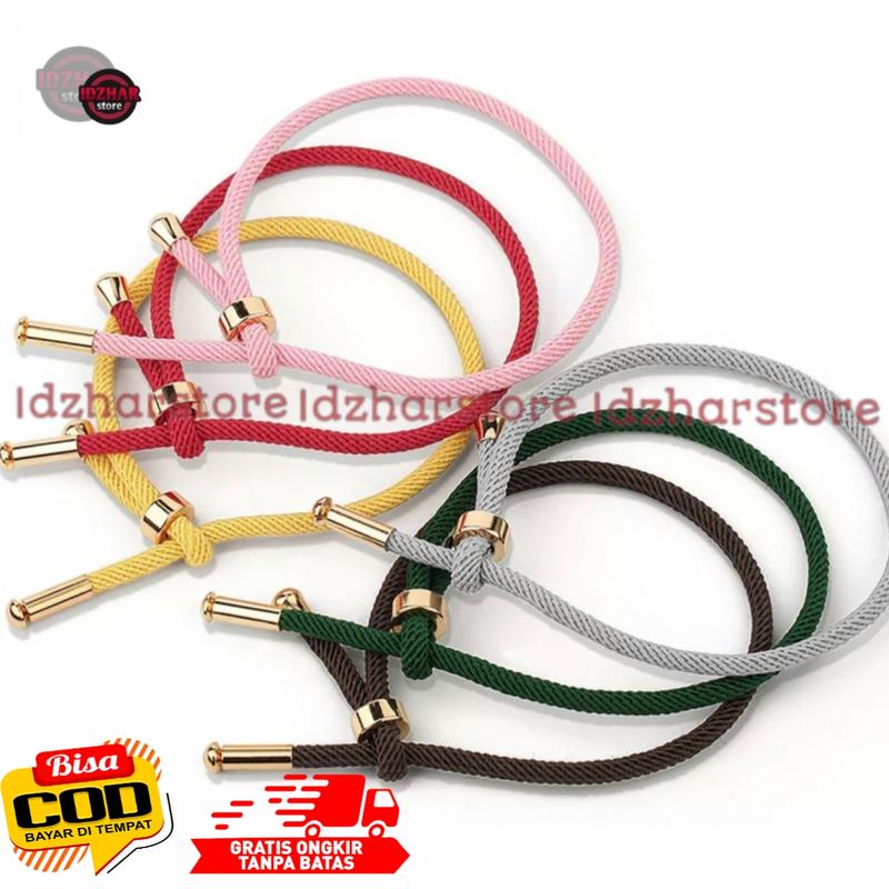 Gelang Tali serut Polos untuk liontin huruf atau Ema BISA COD Pria Bracelets Jewellery 1