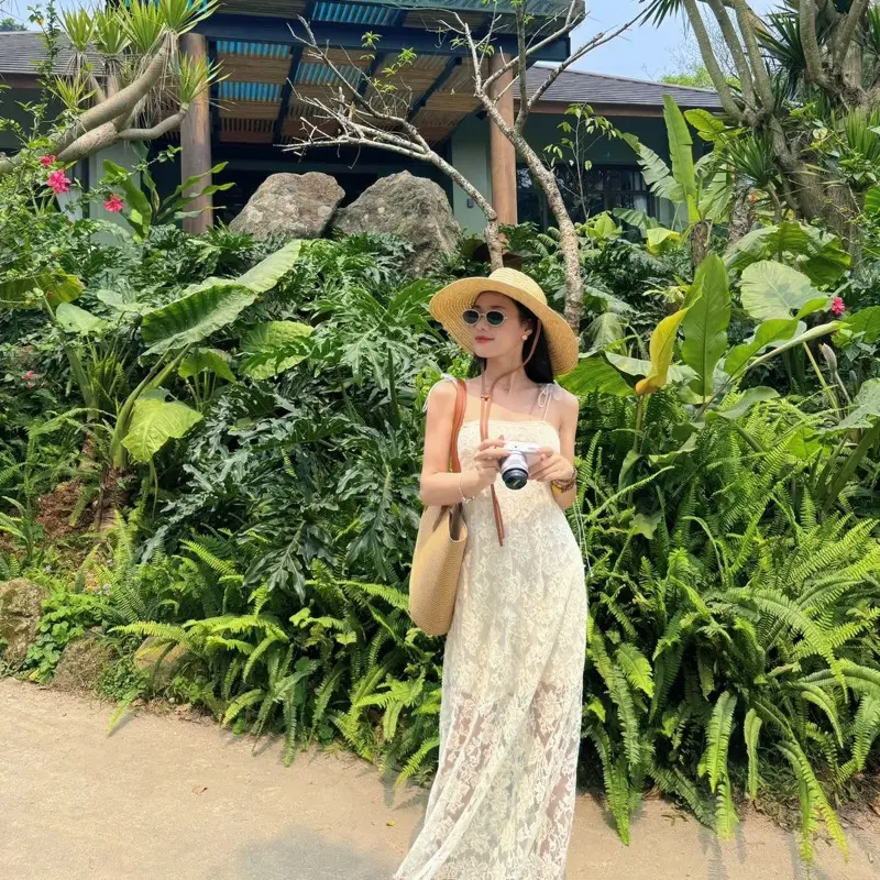 SENA DRESS - Đầm maxi 2 dây phối ren cao cấp sang chảnh tiểu thư