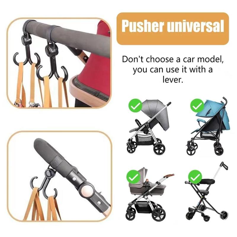 2pcs Baby Stroller Hook, Universal Stroller Hanging Hook, Rotatable Stroller Bag Hook 5